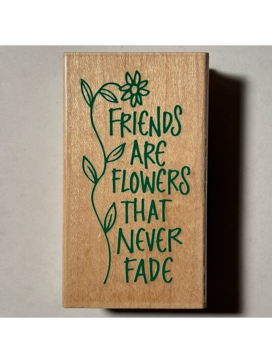 Hero Arts Other - Hero Arts Rubber Stamp Wood Mounted Friends Are Flowers Floral Art Sketch 1995